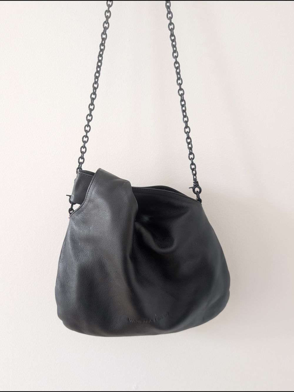 Daniella Lehavi Black Leather Triangular Hobo Bag